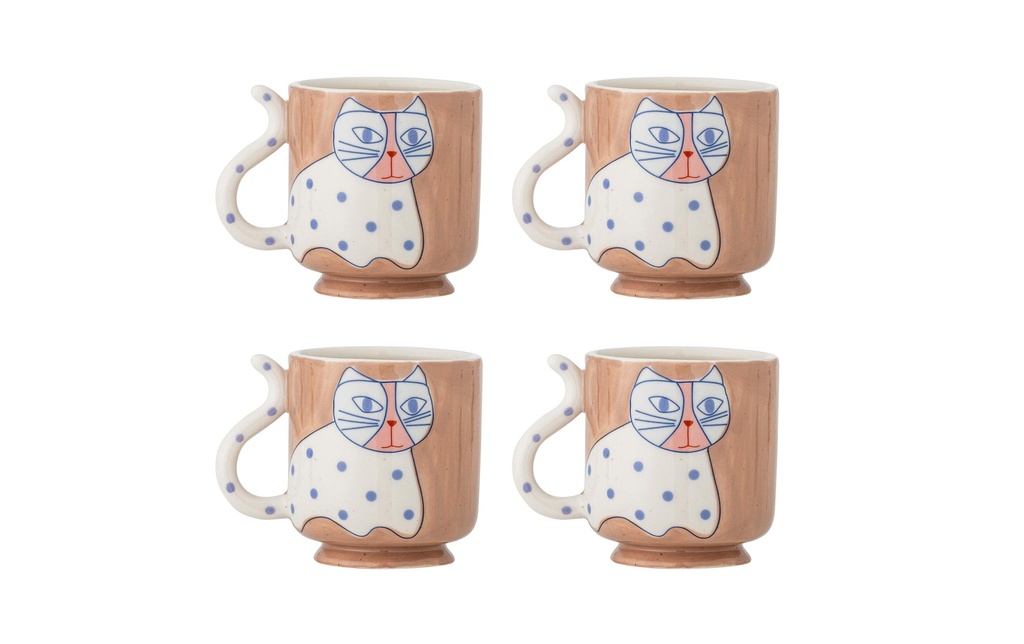 Bloomingville Tasse à thé Missy 325 ml, 4 Pièce/s, Brun/Blanc