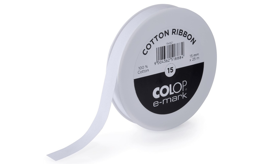 Colop Ruban textile e-mark 15 mm x 25 m, blanc