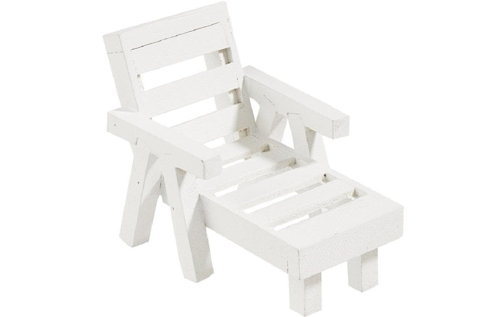 HobbyFun Mini-meubles Chaise longue 8 x 5 x 5.5 cm, blanc