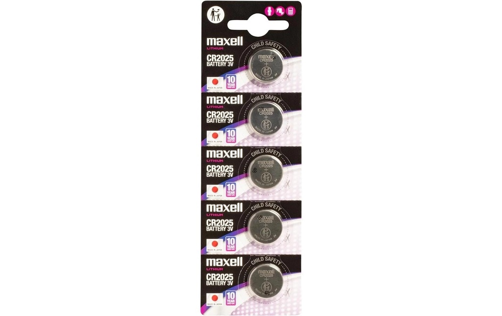 Maxell Europe LTD. Pile bouton CR2025 , 5 Pièce/s