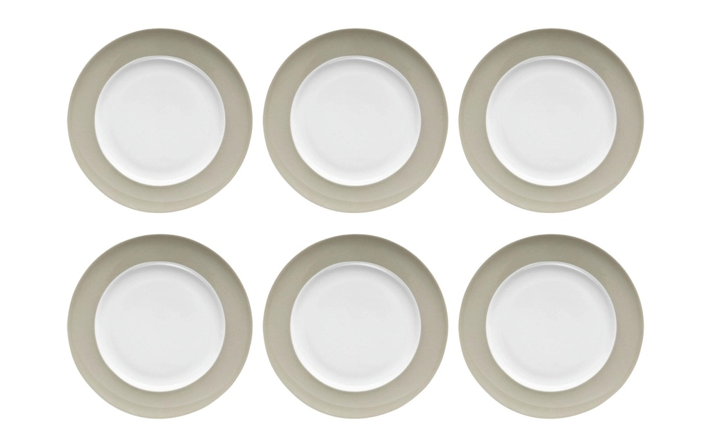 THOMAS Assiettes pour le petit-déjeuner et à dessert Sunny Day 6 Pièce/s,Gris, 22 cm