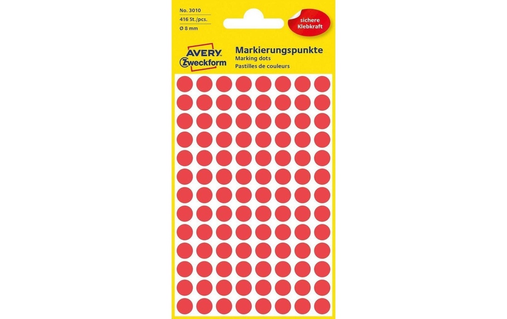 Avery Zweckform Pastilles adhésives 8 mm rouge