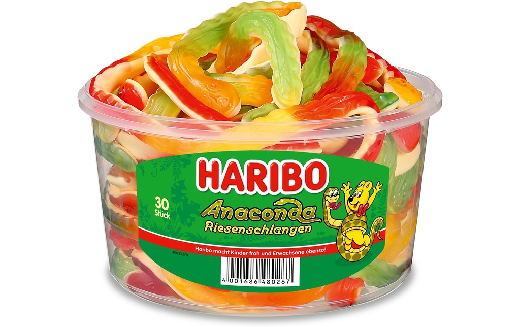 Haribo Bonbons gommeux Anaconda Serpent géant Boîte 1200 g