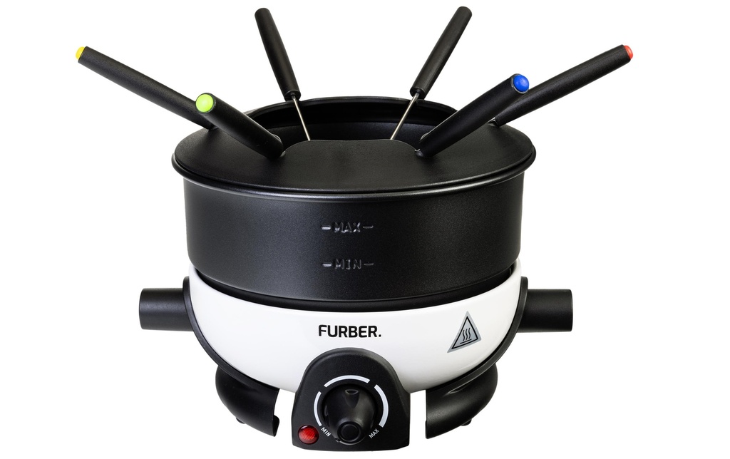 FURBER Set à fondue Alpy 9 Pièce/s, Noir/Blanc