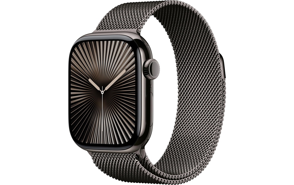 Apple Watch Series 10 42 mm LTE Boucle milanaise en titane Slate