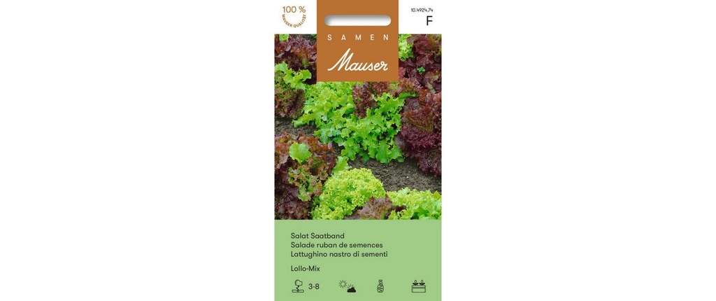 Samen Mauser Ruban de semence Urban Gardening Mélange à salade Lollo
