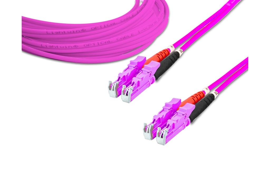 Lightwin Câble patch à fibre optique Multimode LSH – LSH, OM4, Duplex, 1 m