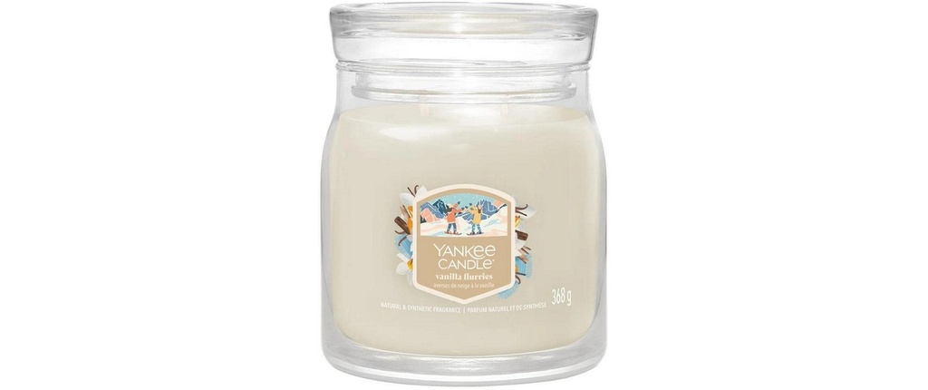 Yankee Candle Signature Bougie parfumée Vanilla Flurries Pot moyen