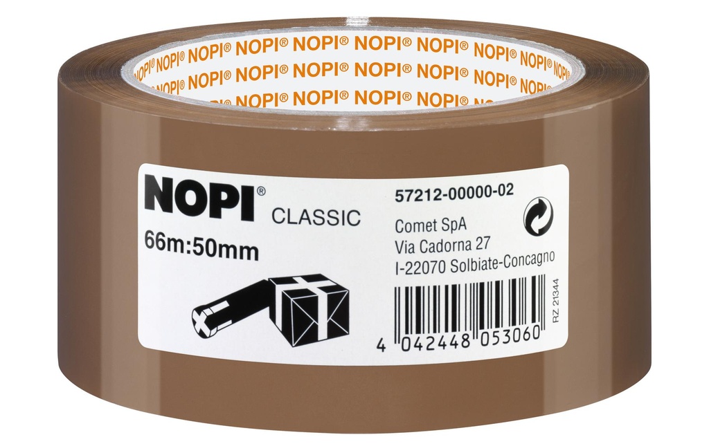 tesa Ruban d'emballage Nopi Classic 50 mm x 66 m, Brun
