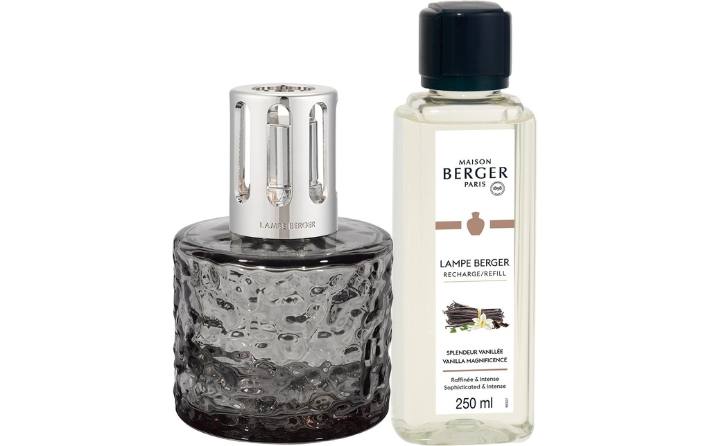 Maison Berger Lampe aromatique Mirage + 250 ml Splendeur Vanillée, Noir