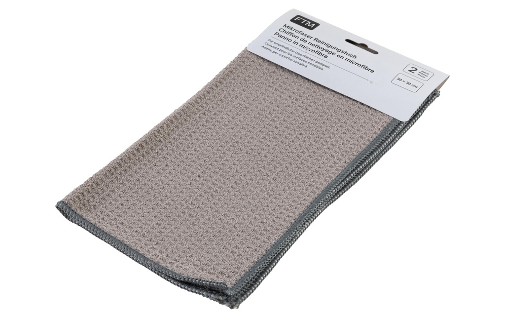 FTM Chiffon de nettoyage en microfibre 2 Pièce/s, Gris