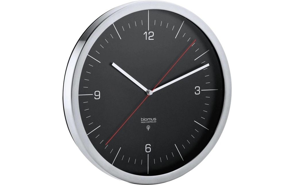 Blomus Horloge murale radio Crono M 24 cm, Noir