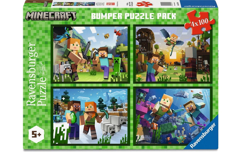 Ravensburger Puzzle Minecraft 4 x 100 pièces