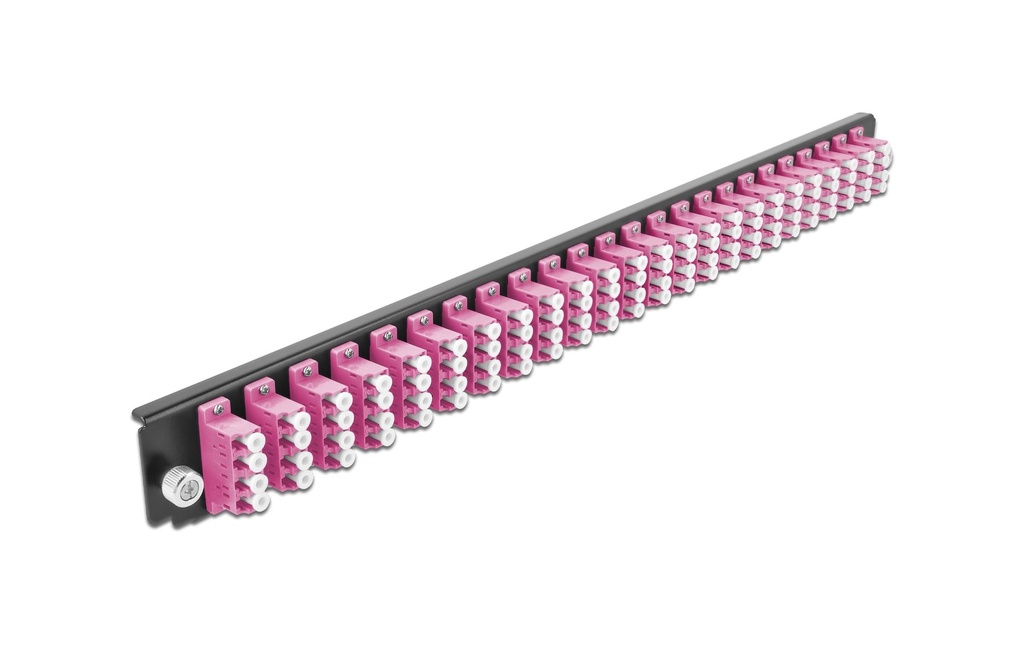 Delock Plaque de distribution Panneau avant 24 ports LC Quad OM4 MM violet