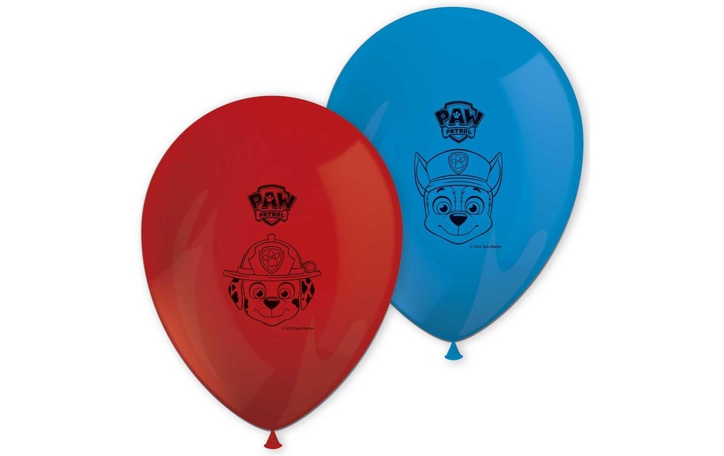 We fiesta Party Ballon de baudruche Paw Patrol Bleu/Rouge, 8 pièces