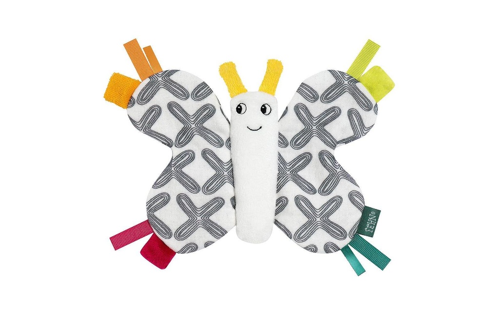 fehn Hochet silencieux Papillon bruissant Multicolore