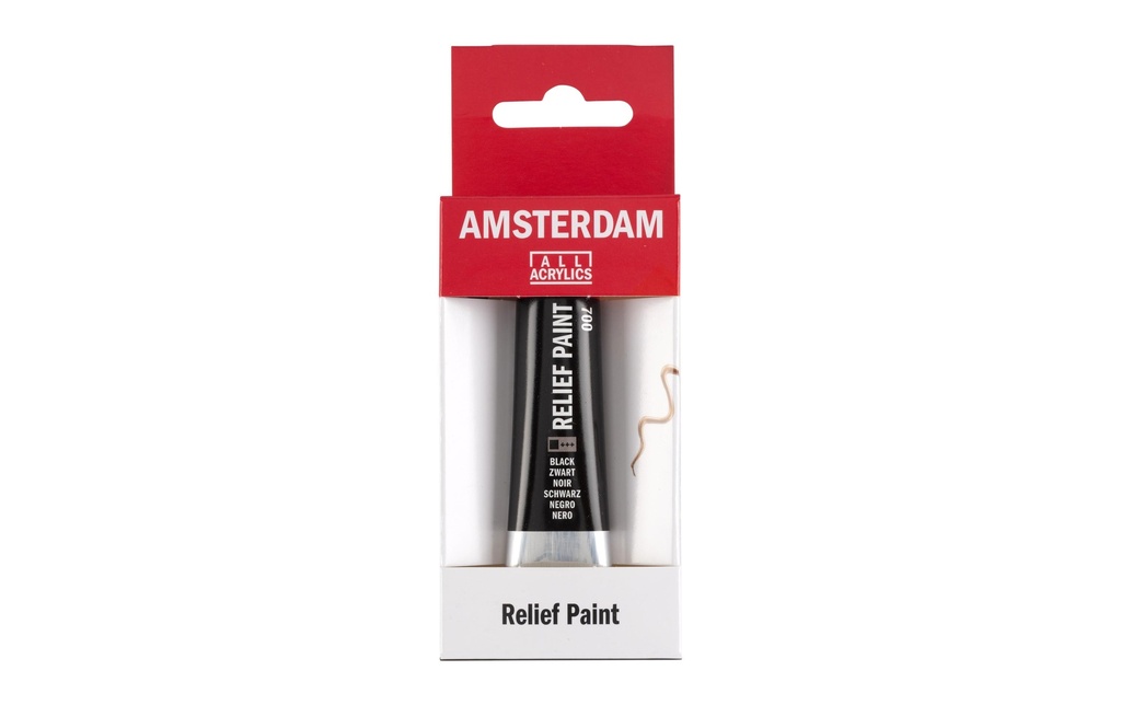 Amsterdam Peinture acrylique Reliefpaint 700 Noir opaque, 20 ml