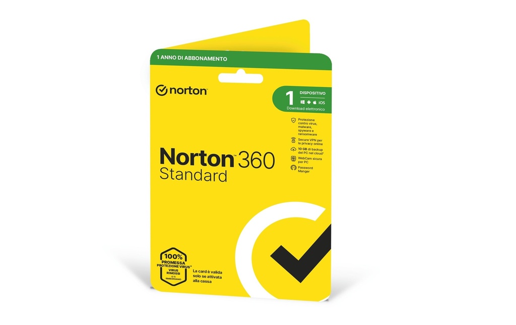 Norton Norton 360 Standard Sleeve, 1 appareil, 1 an, 10 GB de stockage en nuage