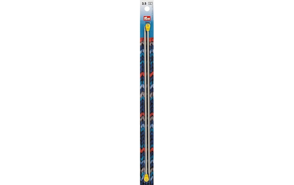 Prym Aiguilles à tricoter pour vestes Alu, gris 3.50 mm, 30 cm, carte 2 pièces