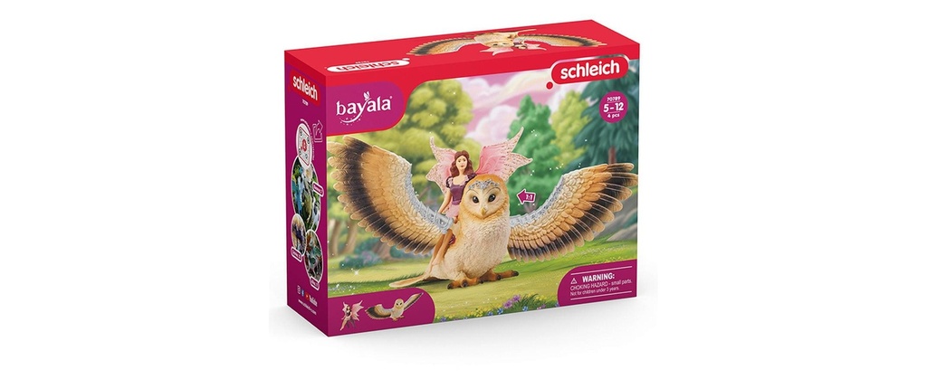 Schleich Ensemble de pions bayala Elfe sur hibou scintillant