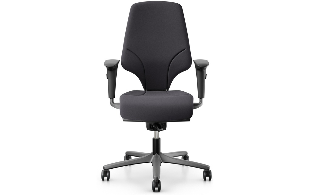 Giroflex Chaise de bureau 64 avec dossier rembourré et accoudoirs, Charcoal