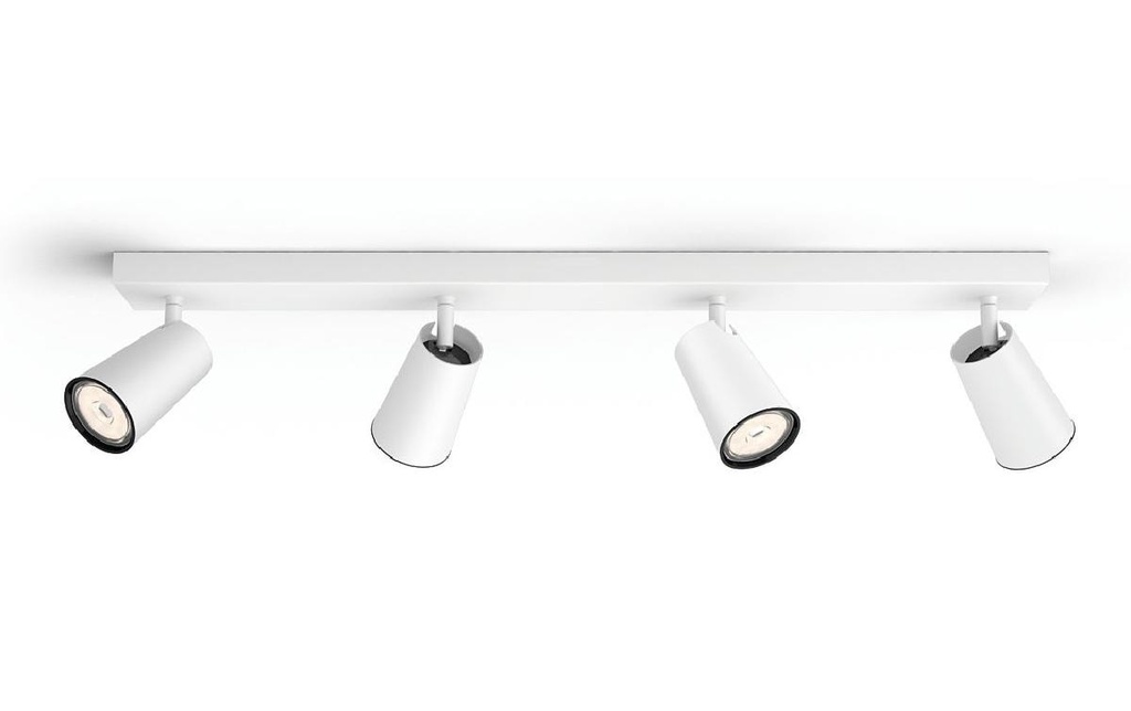 Philips Spot encastré Paisley, 4 x GU10, 5.5 W, blanc