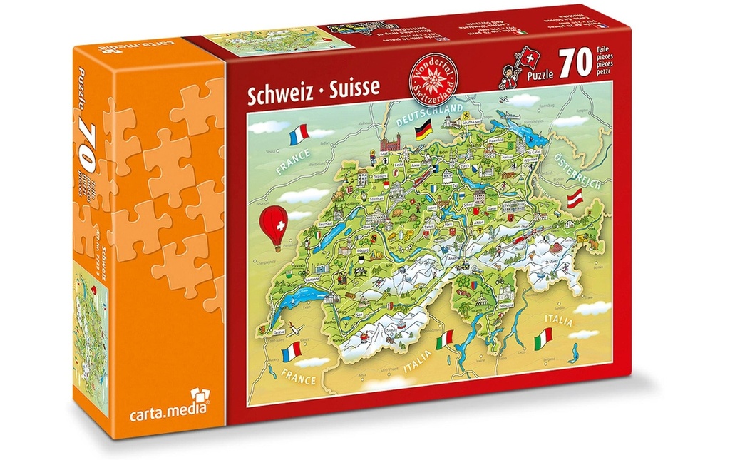 Carta.Media Puzzle Carte illustrée de la Suisse