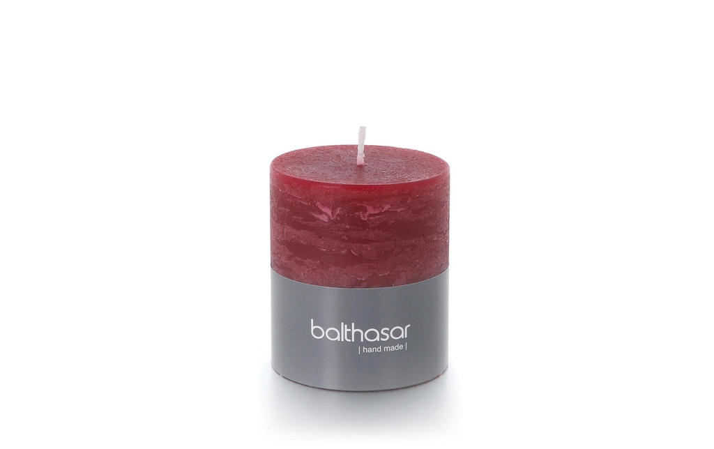 balthasar Bougie cylindrique Rustico 8 cm x 7 cm, Rouge bordeaux