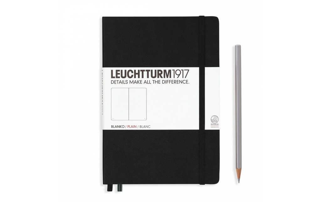 Leuchtturm Carnet de notes Moyen A5, Vierge, Noir