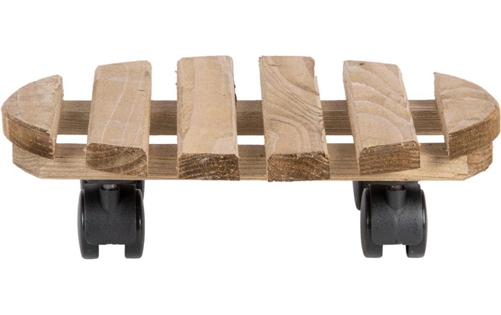 Esschert Design Supports à roulettes pour pot de fleurs Rond L Brun