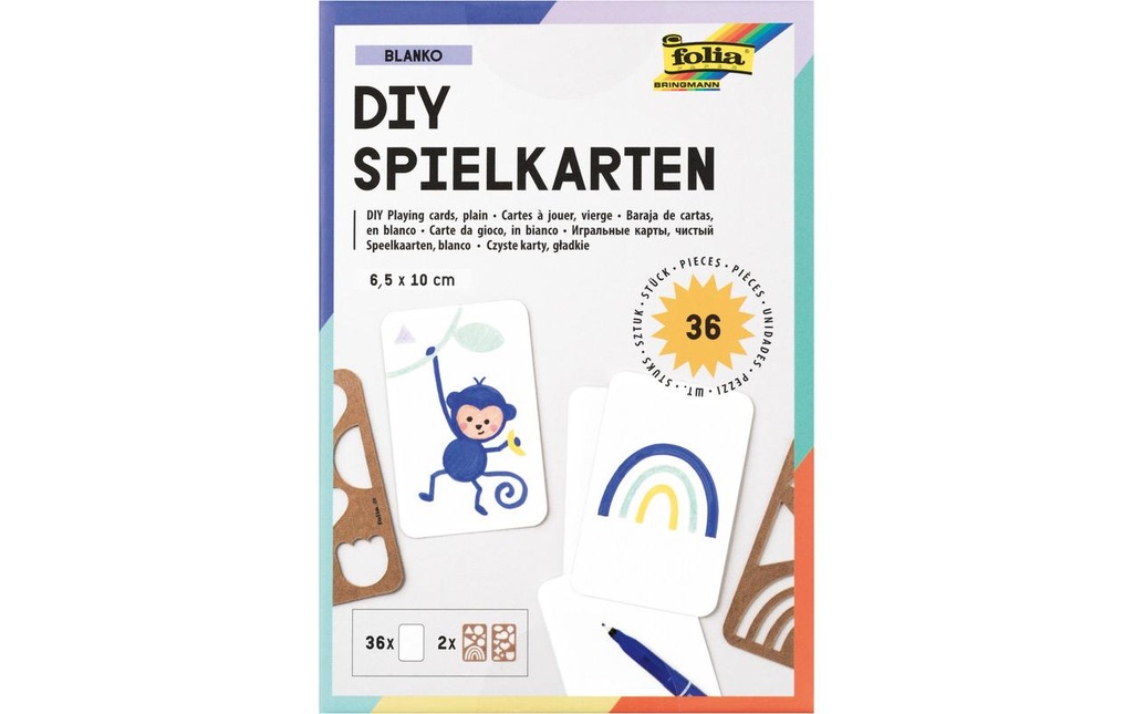 Folia Carte en carton Blanco, 6.5 x 10 cm, 36 pièces