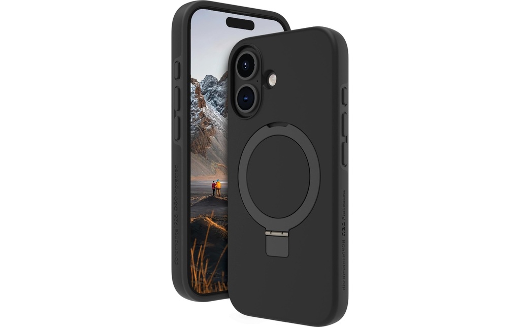 dbramante1928 Coque arrière Iceland Ultra D3O Kick iPhone 16 Noir