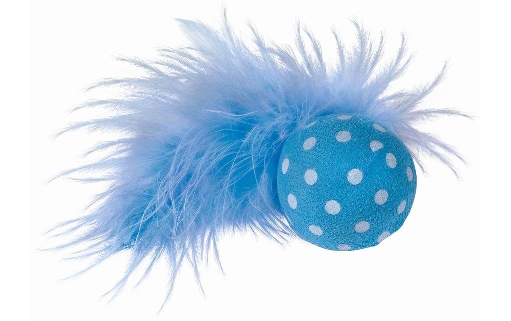 Nobby Jouet pour chat Balle avec hochet et plume, 4 cm, bleu