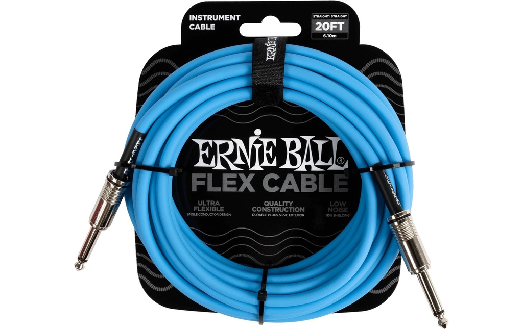 Ernie Ball Câbles d’instruments Flex 6417 – 6.09 m, Bleu