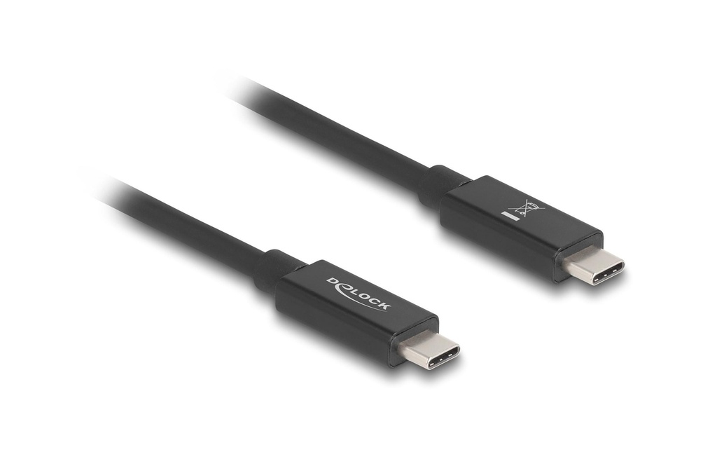 Delock Câble USB4 80 Gbps coaxial PD3.1, 240W, 16K 60 Hz USB-C - USB-C 1 m