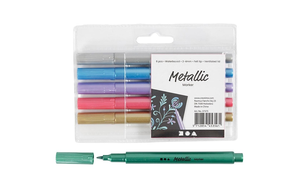 Creativ Company Crayon feutre Métallique 6 pièces