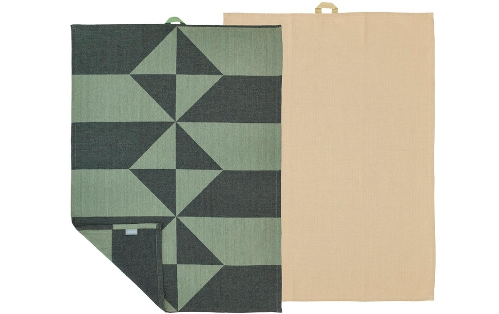 Södahl Ensemble de torchons pour la vaisselle Twist, 50 x 70 cm, Hedge Green, 2 pièces