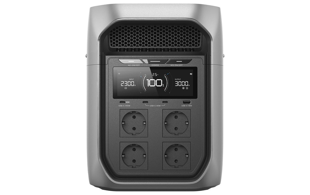 EcoFlow Station de charge Delta 3 Max Plus 3000 W argent, 2048 Wh