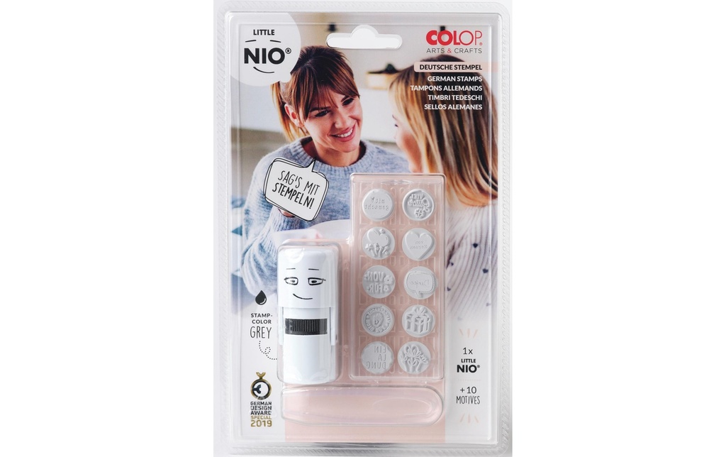 Colop Nio Set de tampons Little Nio Set Texte en allemand, 10 parties
