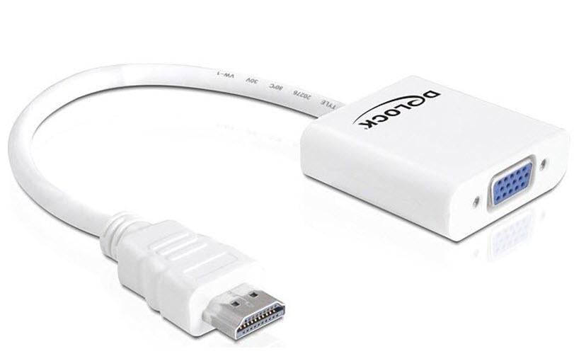 Delock Câble adaptateur HDMI - VGA Blanc