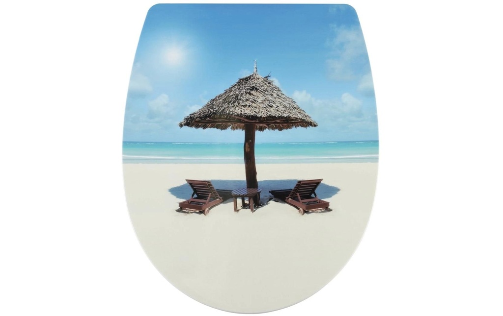 diaqua® Siège de toilette Beachlife Bleu/Blanc