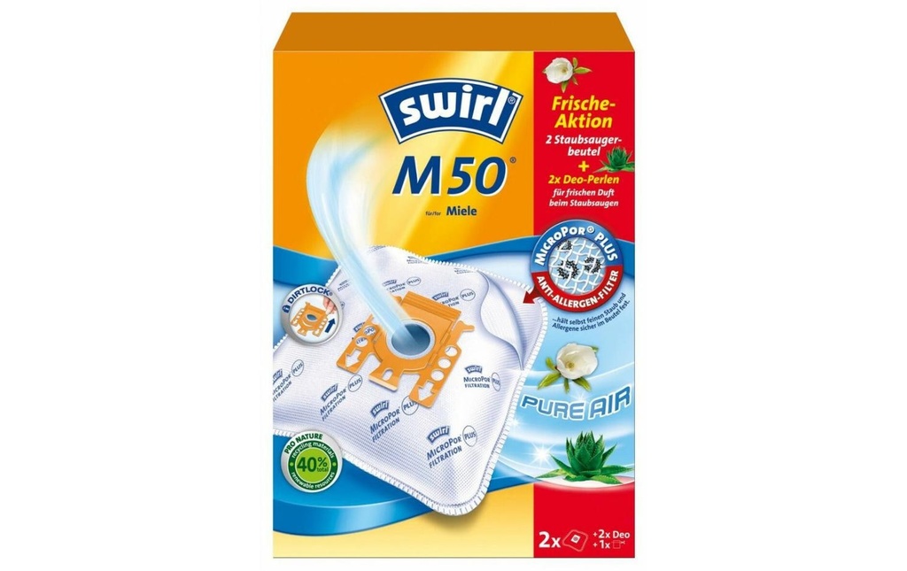 Swirl Sac filtrant pour aspirateur M50 MicroPor Plus Frische Action 2 pièces