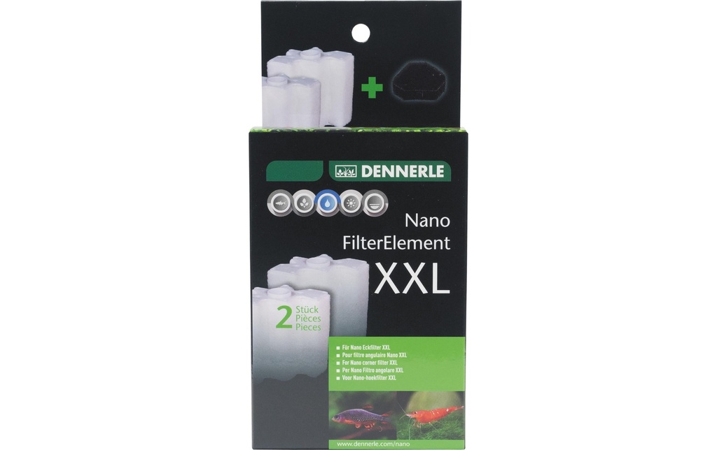 Dennerle Nano élément filtrant XXL, 2 pièces