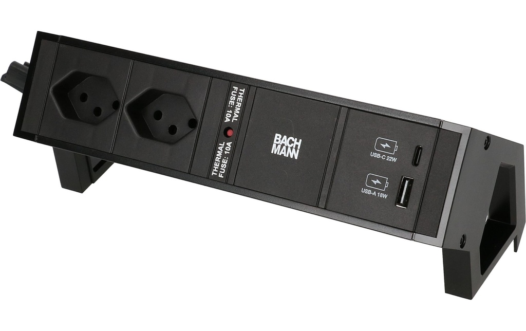 Bachmann Bloc multiprises de table DESK 2, 2x T13, 1x USB A/C