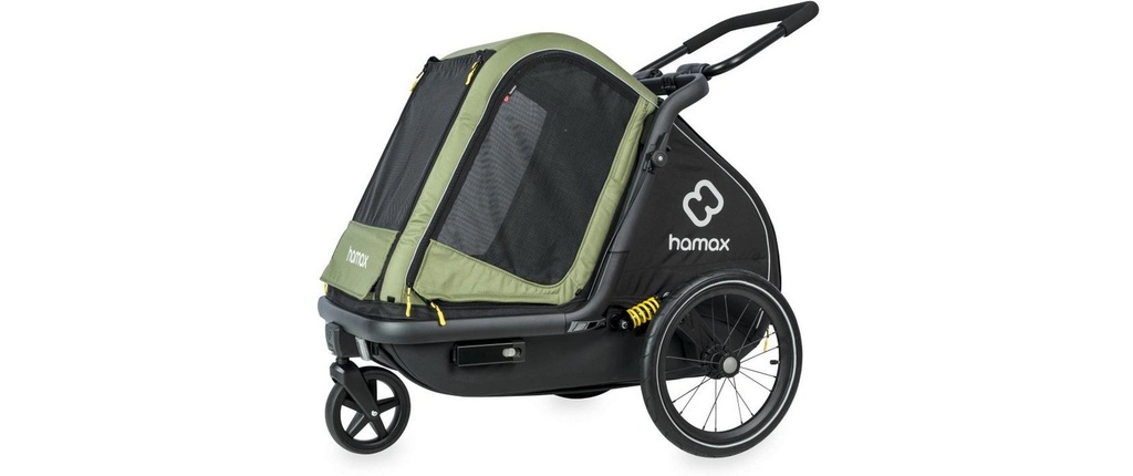 Hamax Remorque de vélo Dog Trailer Pluto M pour chiens jusqu'à 35 kg