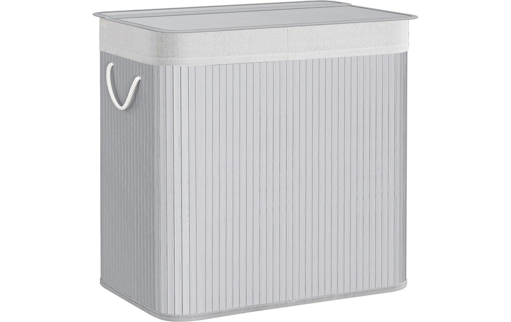 Songmics Corbeille à linge pliable avec 3 compartiments 150 l, Gris