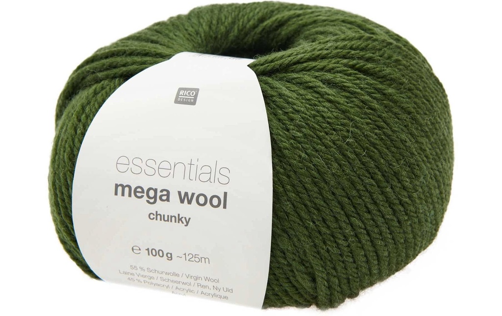 Rico Design Laine Essentials Mega Wool chunky 100 g, Vert olive