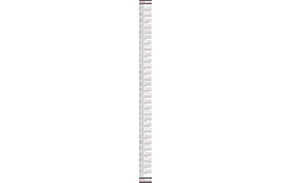 Simplex Calendrier de remplacement pour 2027/2028 3 mois 93 x 132 cm