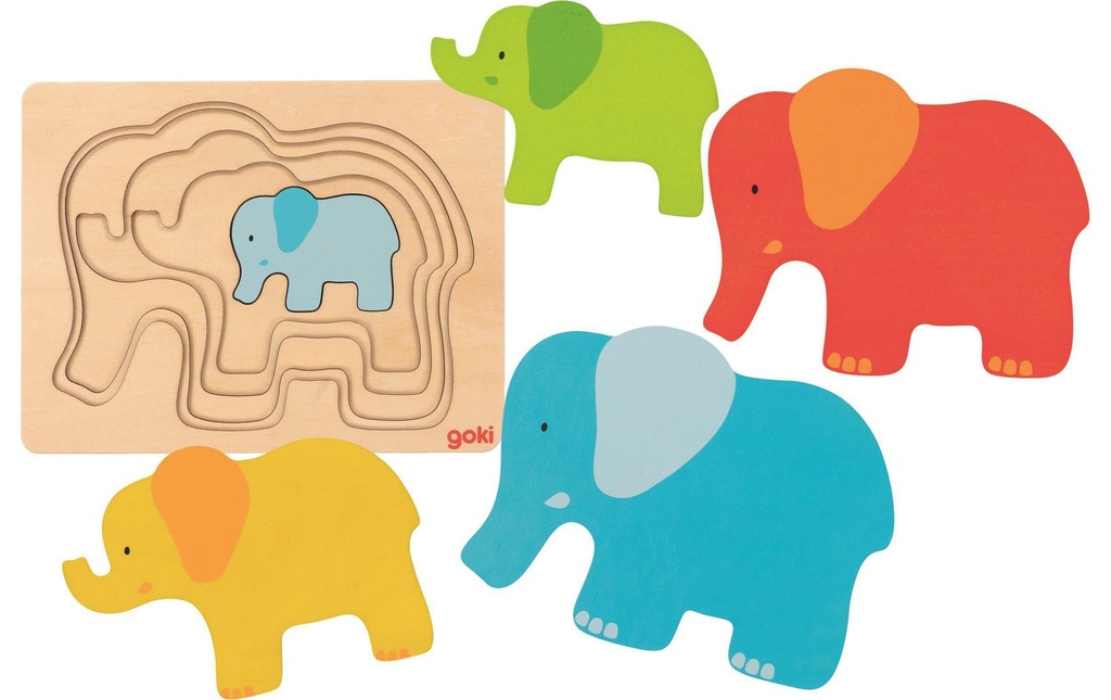 Goki Puzzle en bois Eléphant