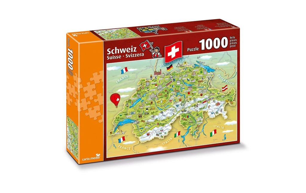 Carta.Media Puzzle Carte illustrée de la Suisse